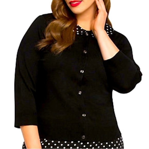 torrid Sweaters - Torrid Peter Pan collar polka dot cardigan 1x